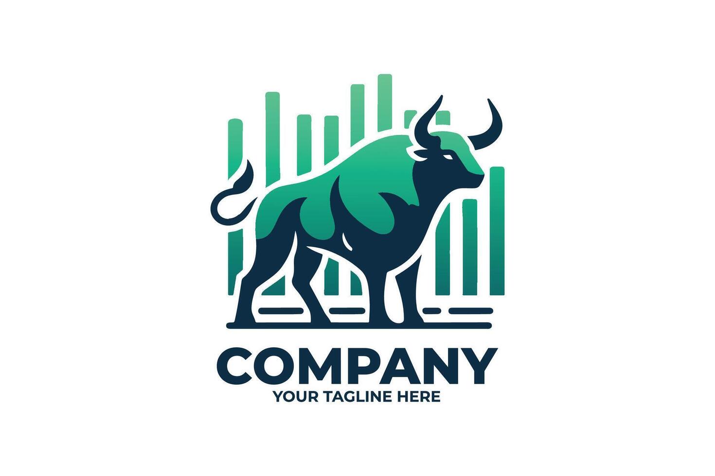 Bull logo with company name vector