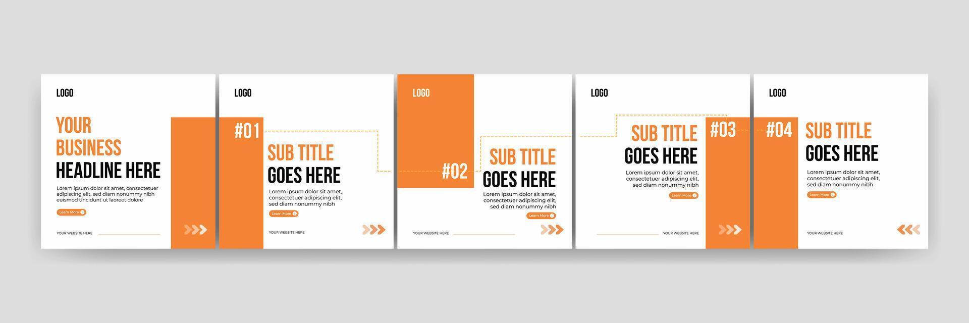 Modern Business Carousel Template Set for Marketing and Branding Content vector