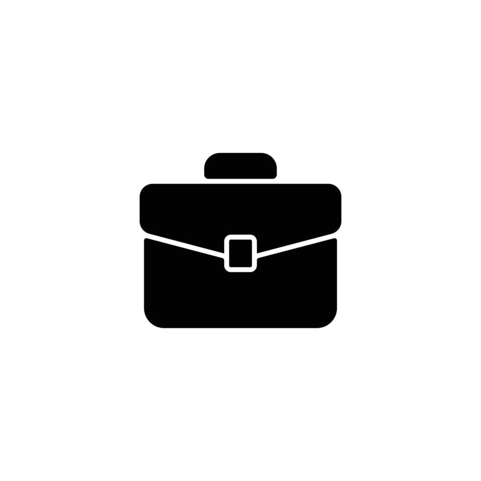 A simple black and white briefcase icon. Minimalist design. vector