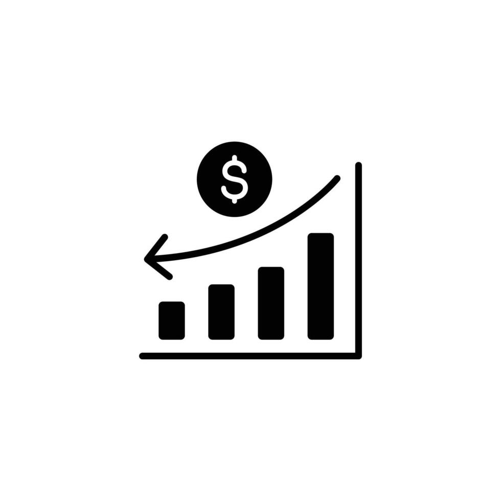Upward trend graph showing financial growth and investment success vector