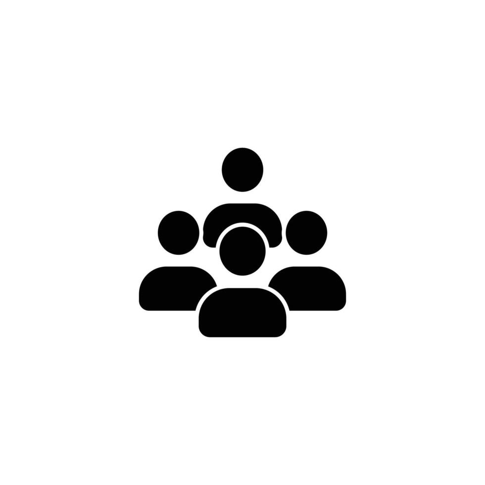 Simple icon representing a group of people working together. vector