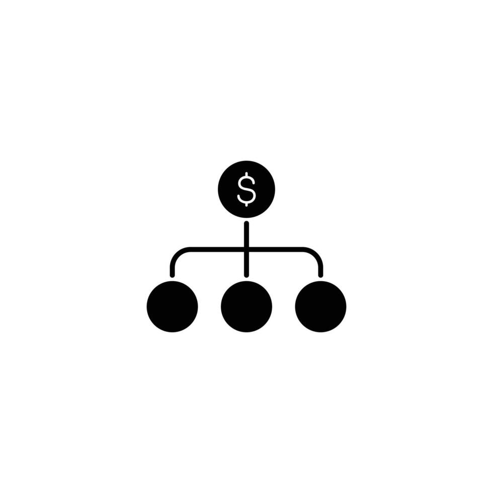 Simple graphic showing a financial hierarchy. Illustrates investment branching. vector