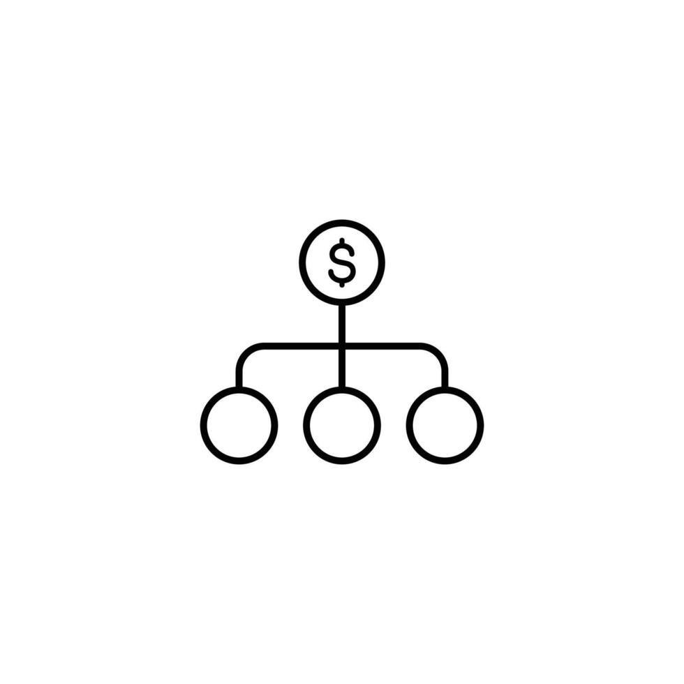 Visual representation of financial hierarchy, illustrating investment and distribution. vector