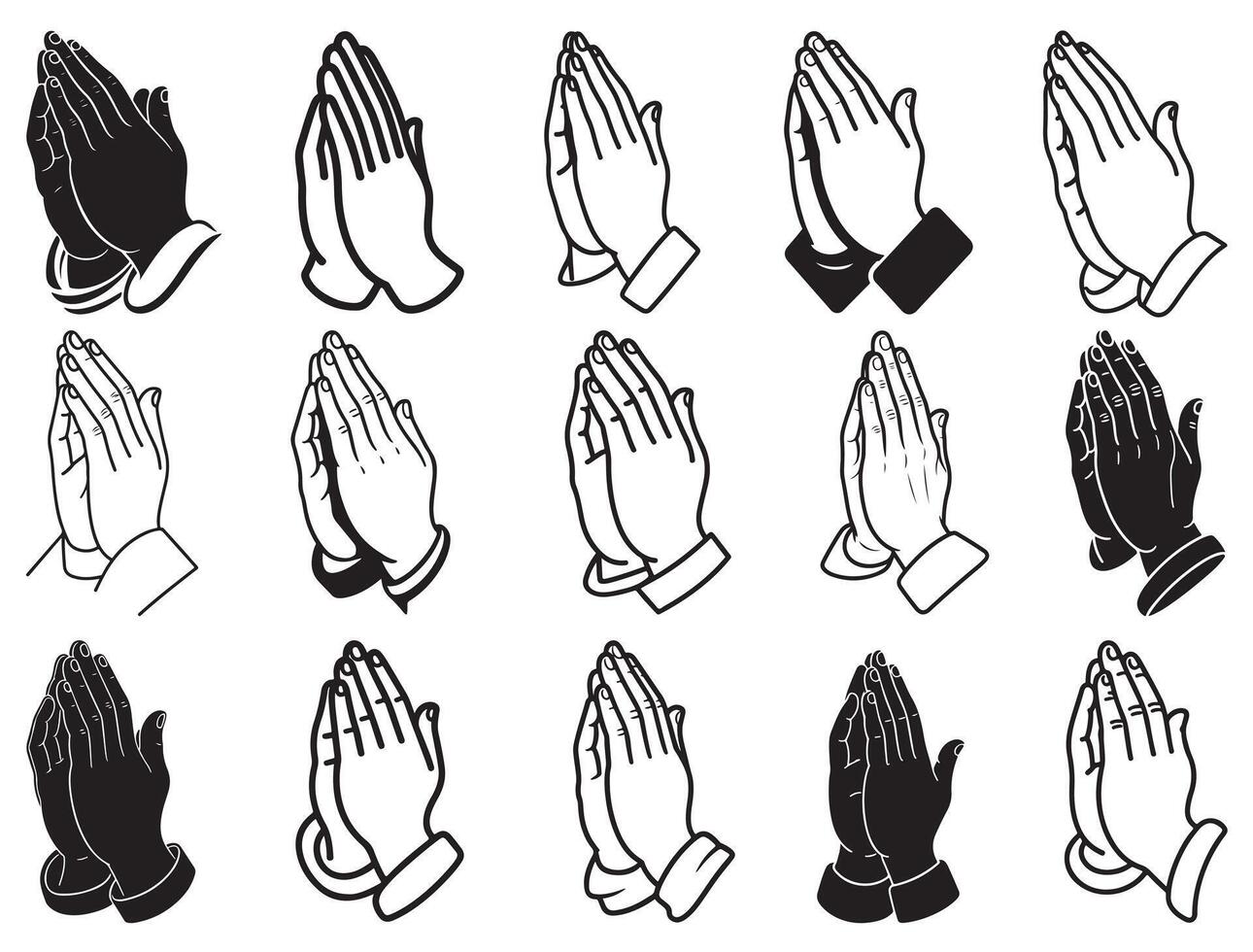 PRAYING HANDS SILHOUETTE vector