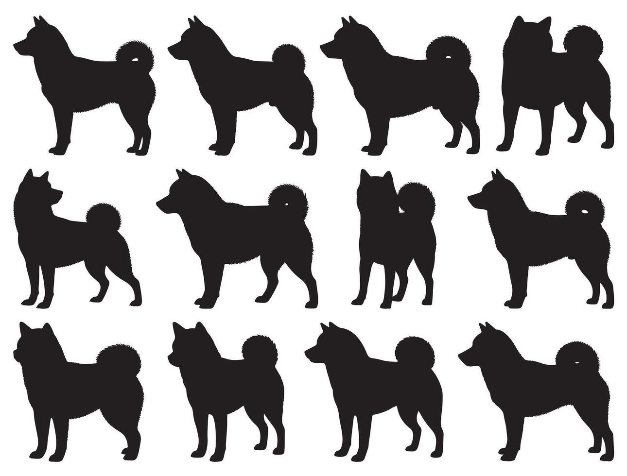 SHIBA INU DOG SILHOUETTE vector