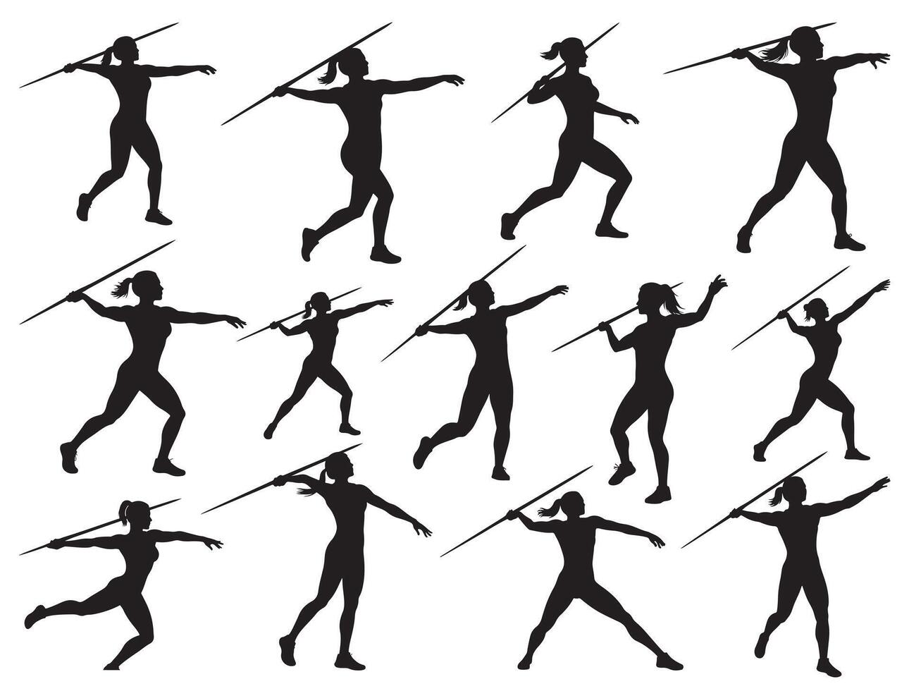 FEMALE JAVELIN SILHOUETTE vector