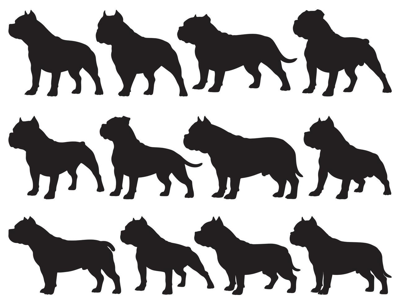 AMERICAN BULLY DOG SILHOUETTE vector