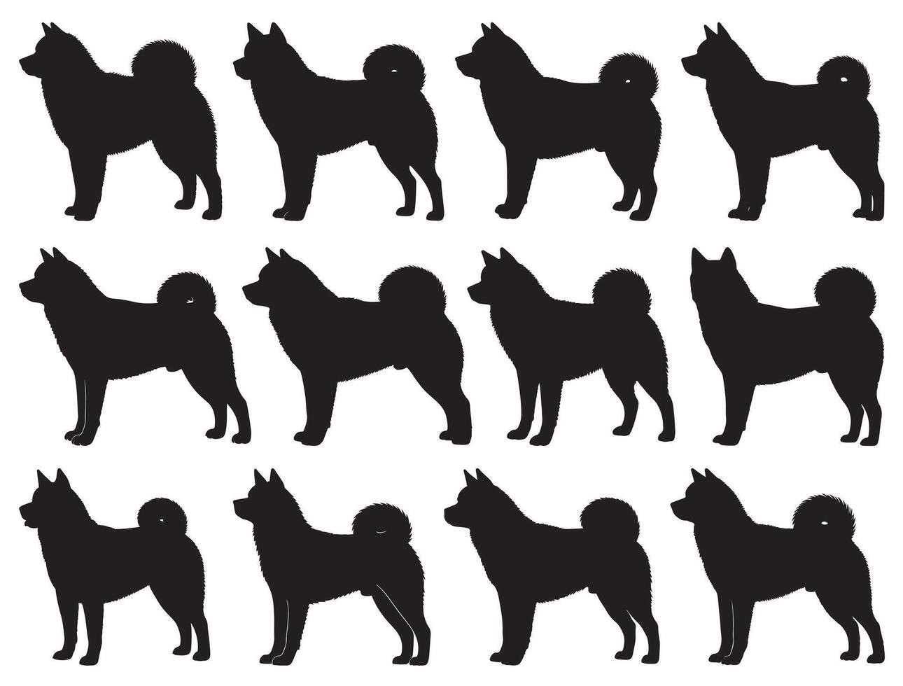 AMERICAN AKITA DOGSILHOUETTE vector