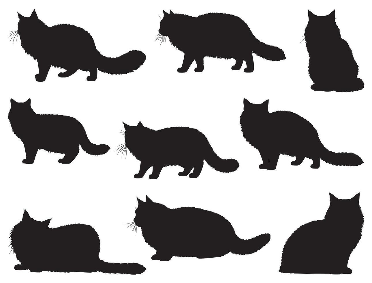 SIBERIAN CAT SILHOUETTE vector