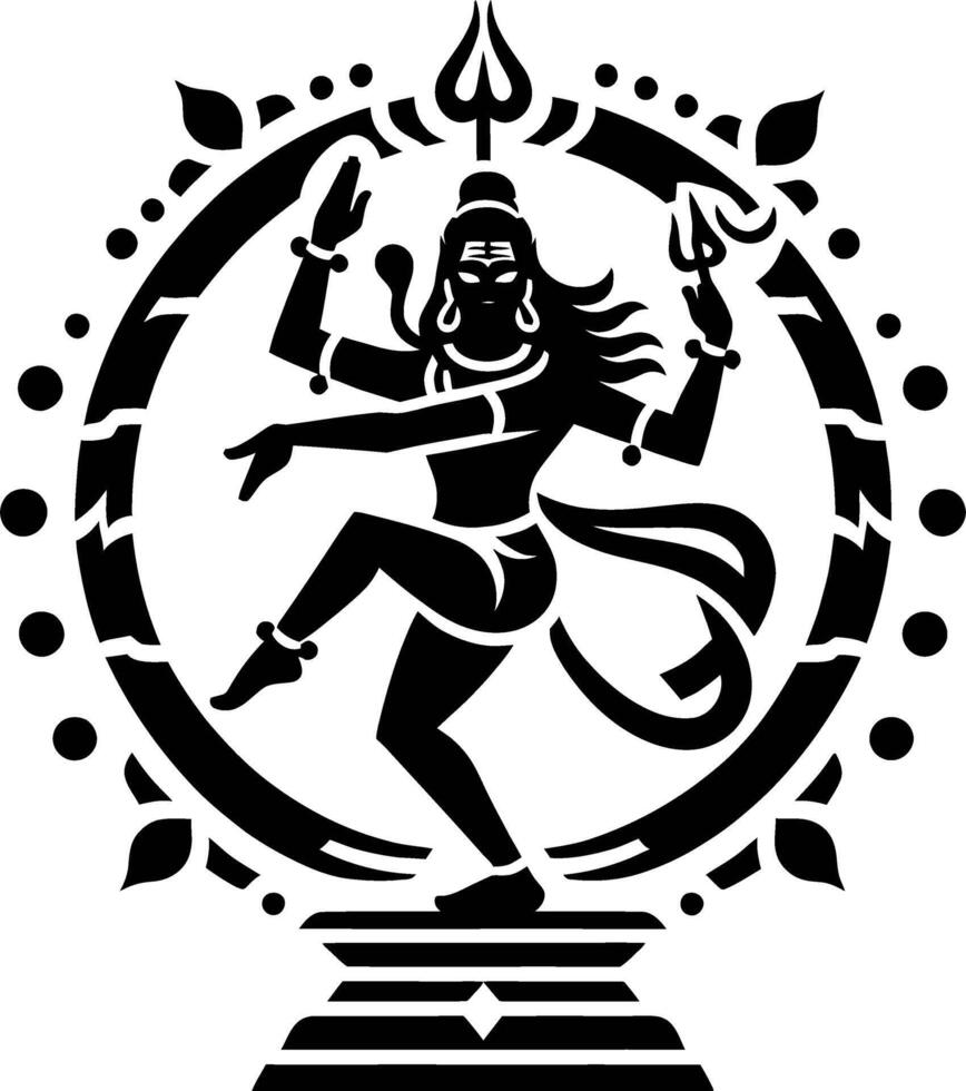 Lord Shiva Nataraja Silhouette vector