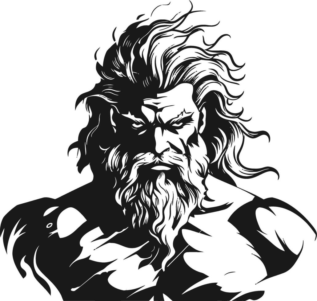 Zeus Greek God with Myth, and Character. vector