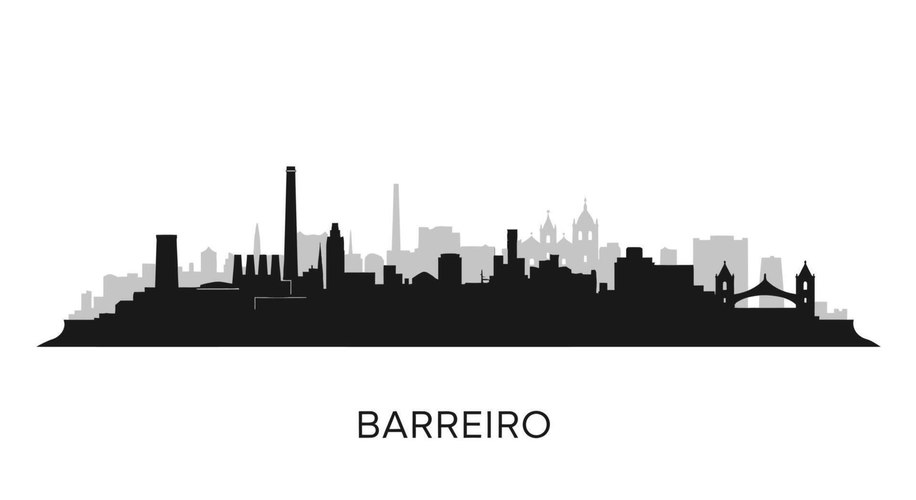 Barreiro Skyline Cityscape Silhouette Lisbon Portugal. vector