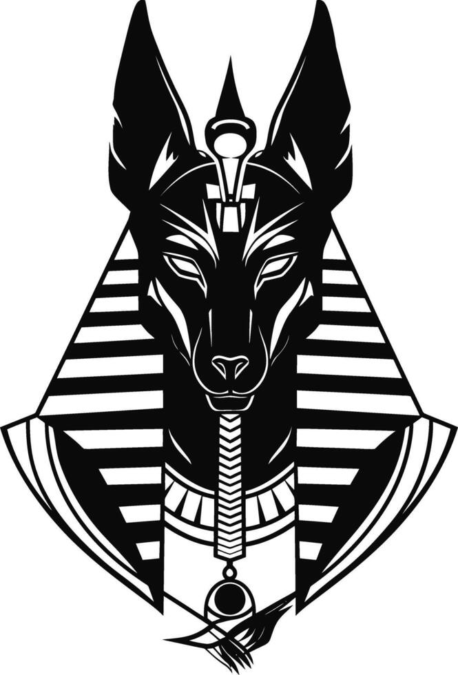 Anubis Egyptian God with Mythology, and Black. vector