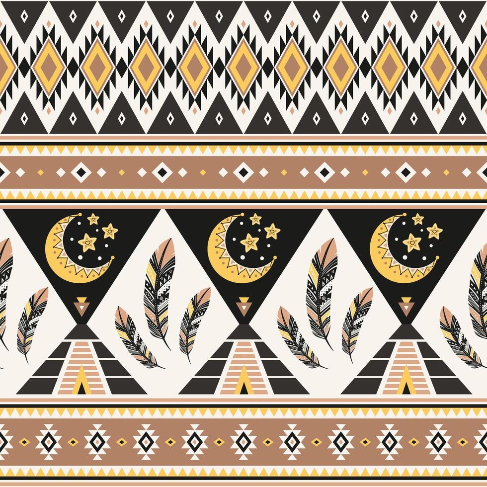 Aztec geometric background. Tribal striped seamless pattern. Can be used in textile design, web design for making of clothes, accessories, decorative paper, wrapping, envelope vector