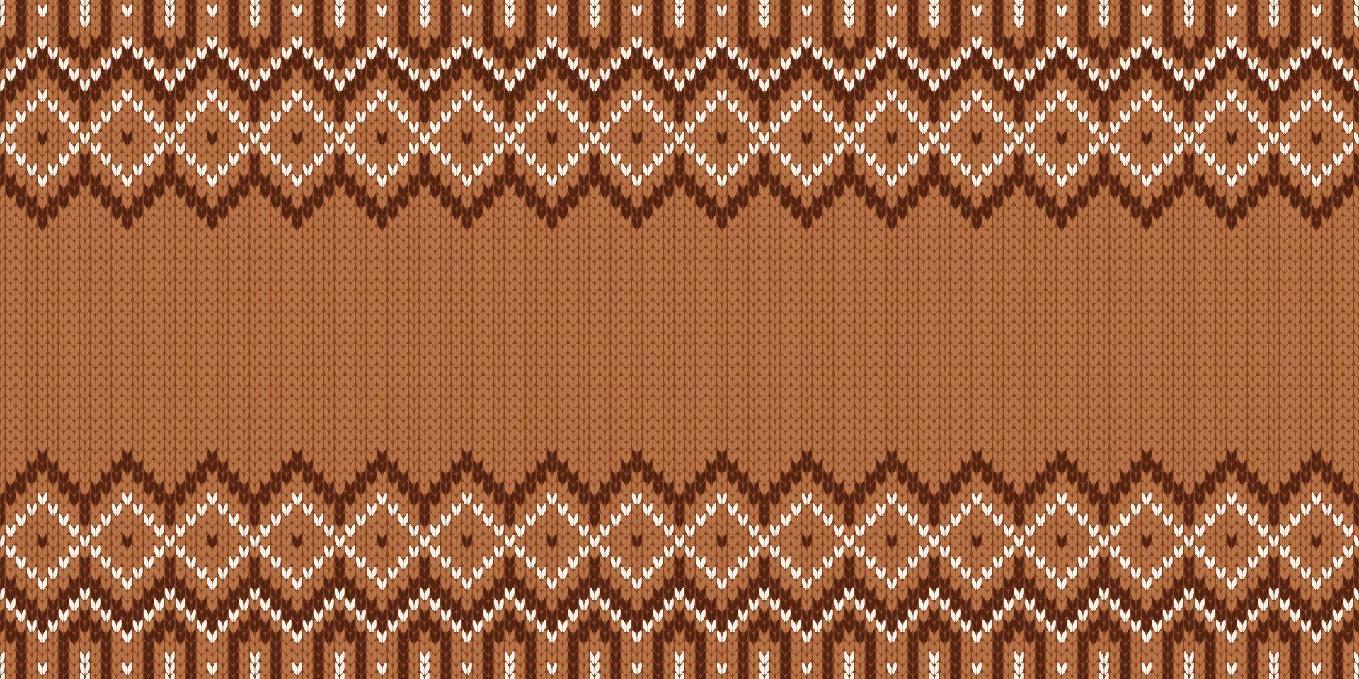Template with empty place for text. Traditional seasonal wide background for holiday design. Knitwear texture. Winter knitted wool seamless sweater pattern. Christmas illustration vector