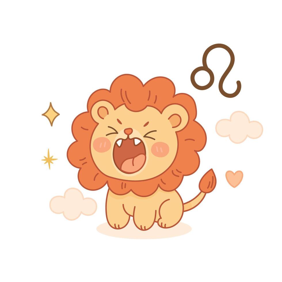 cartoon lion illustration vector