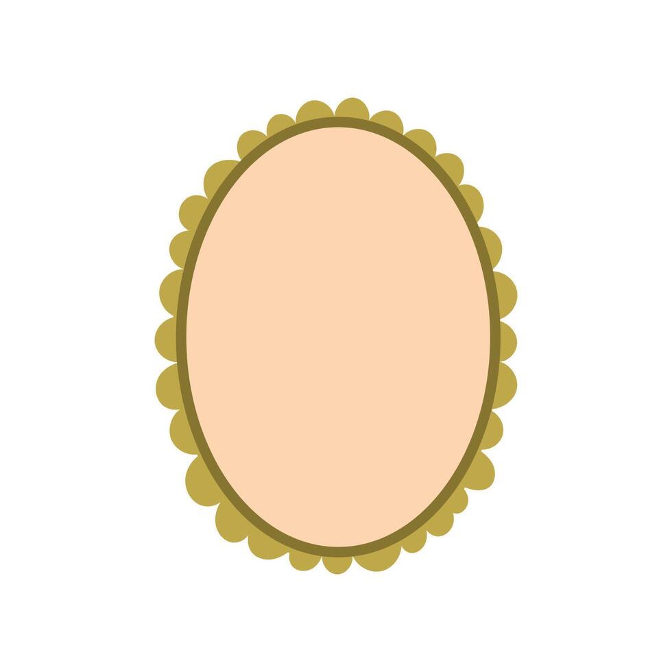 Blank decorative oval frame in earthy colors vector