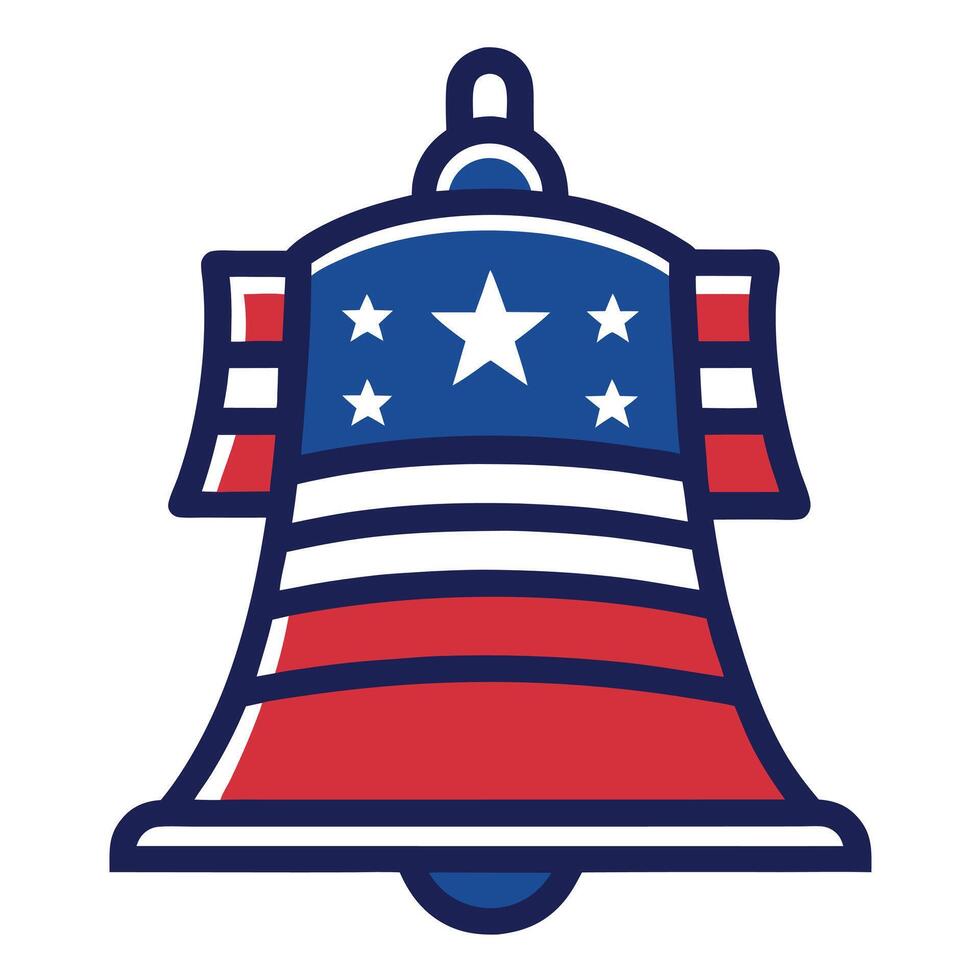 liberty bell illustration with American flag vector