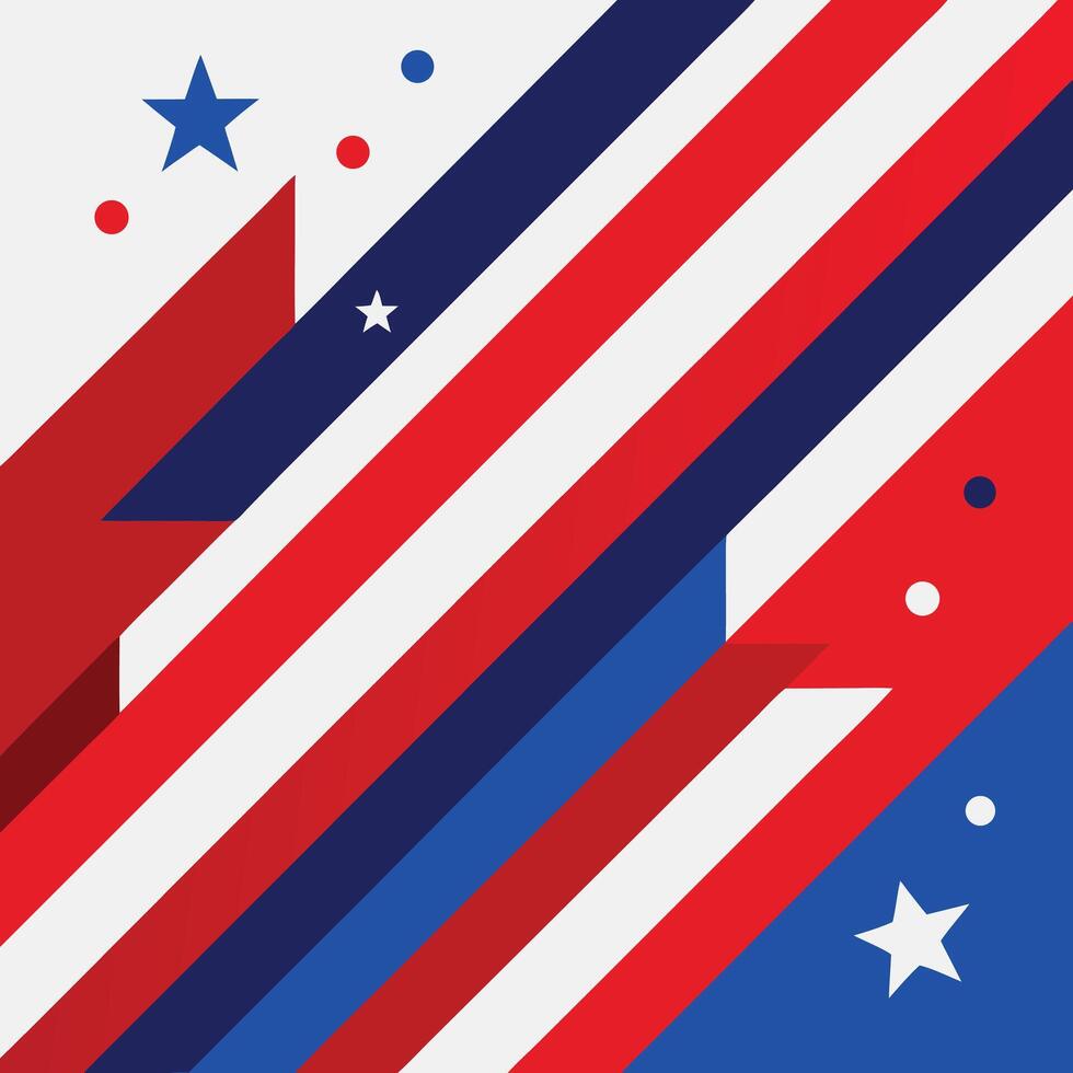 4th of July celebration banner blue red vector