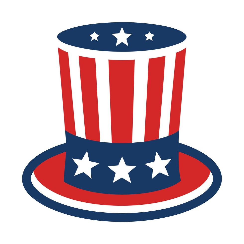 USA top hat with stars illustration vector