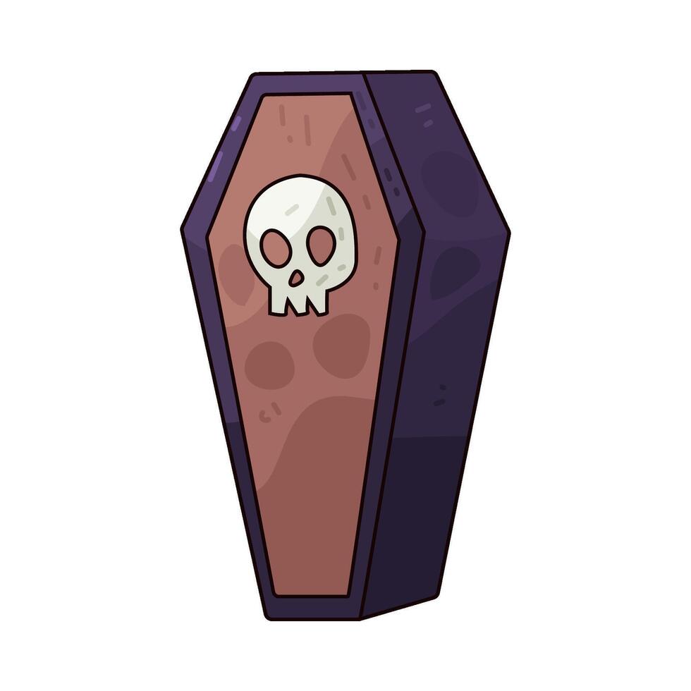 Halloween Coffin With a Cross vector