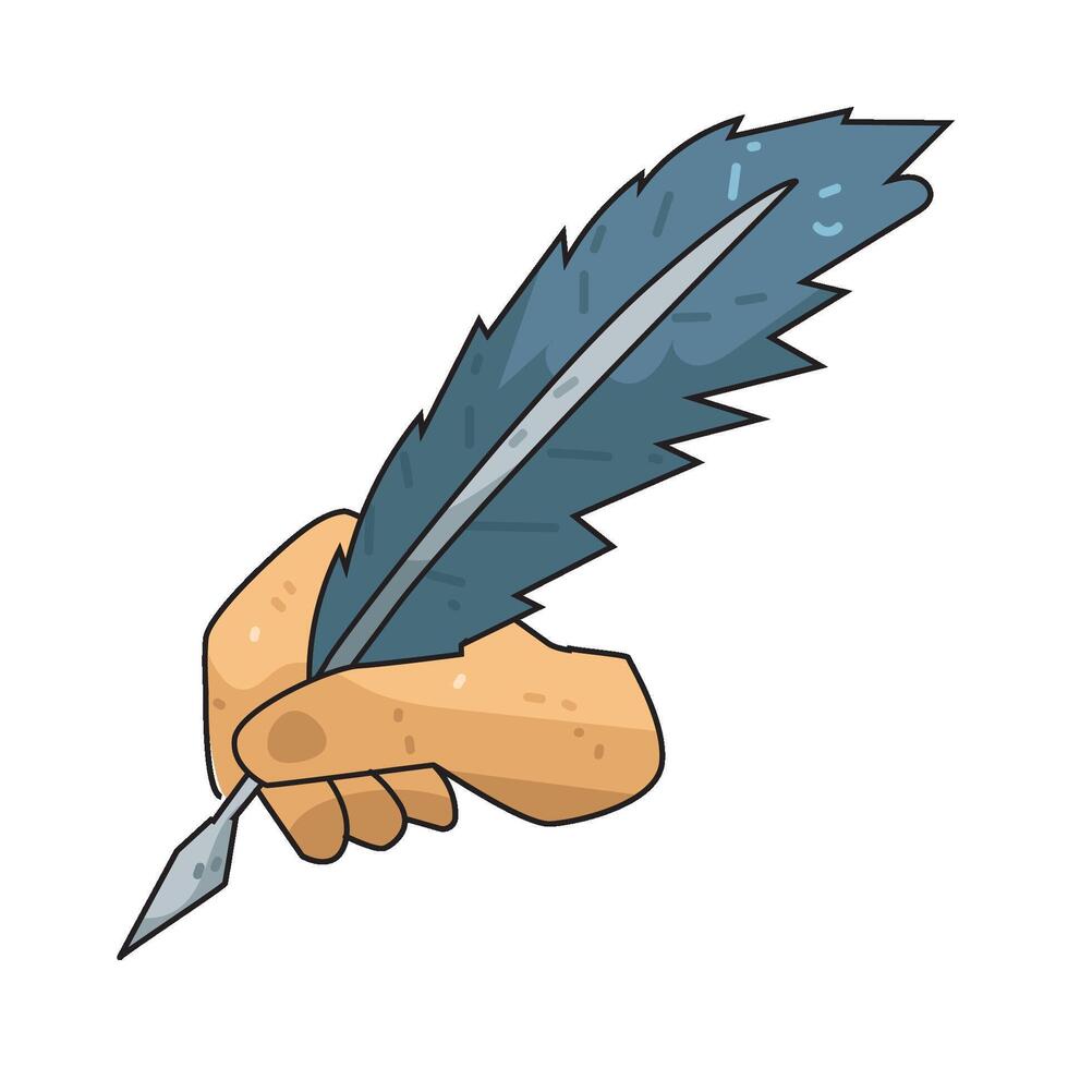 Fountain Pen with feather vector