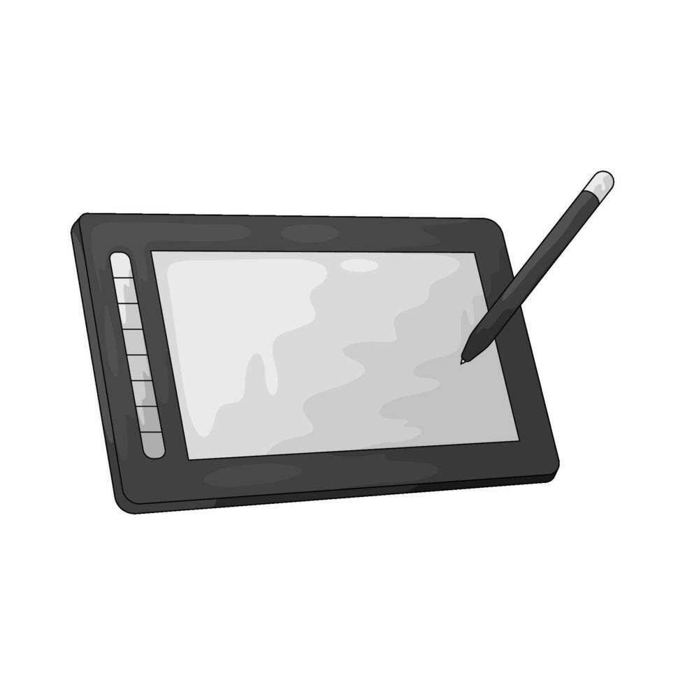 Illustration of Tablet with Pen vector