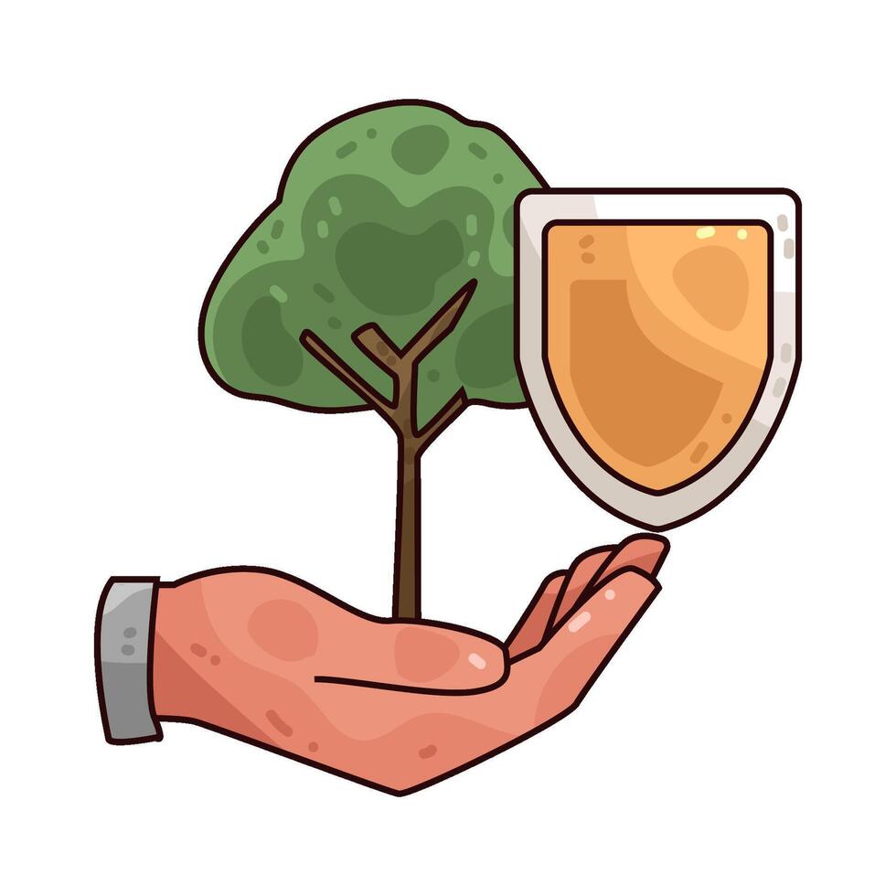 illustration of tree with protection vector