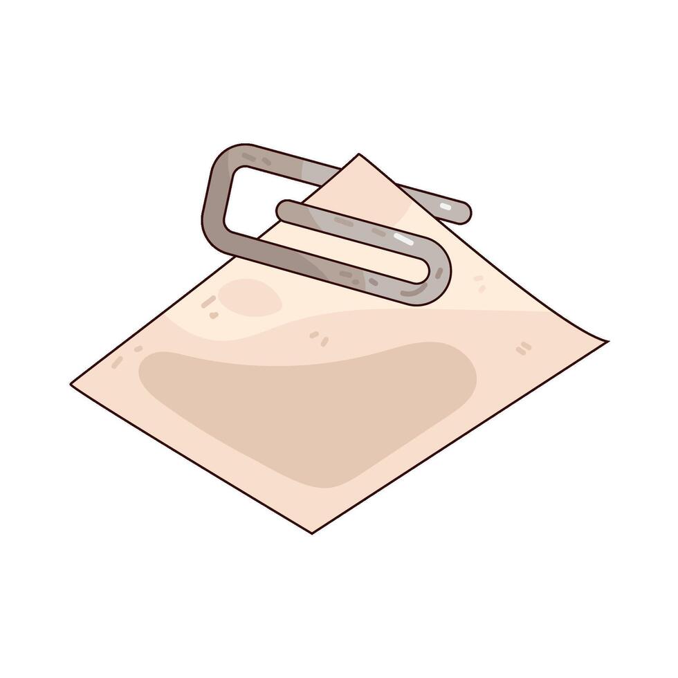 Illustration of paperclip in paper vector