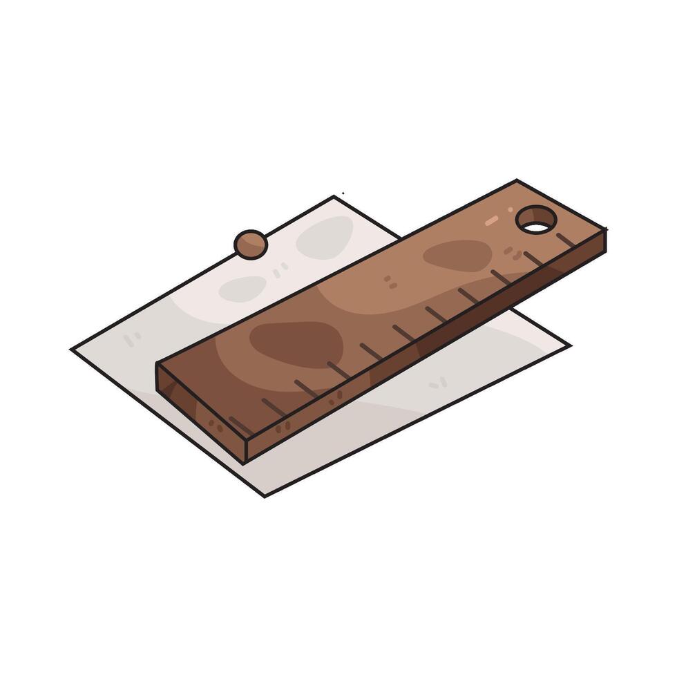 Illustration of wood ruler vector