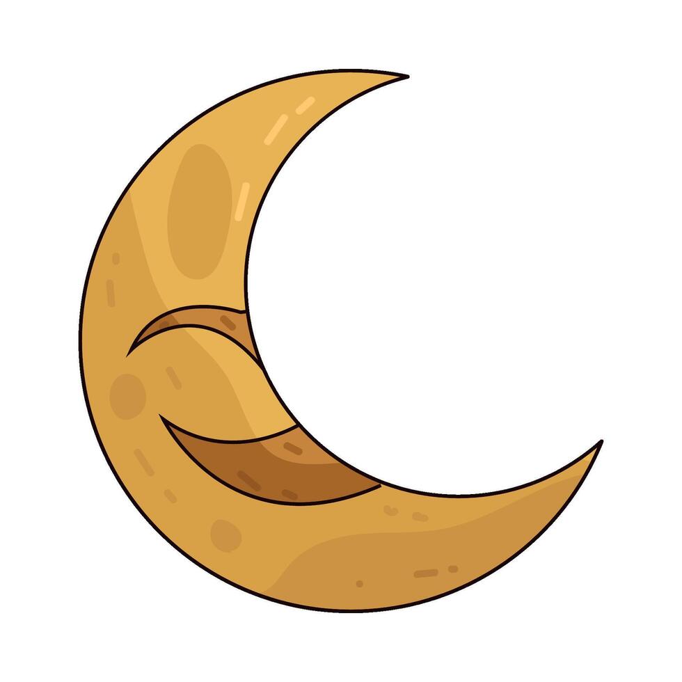 Illustration of Scary Crescent Moon vector