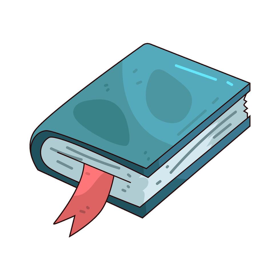 Illustration of book with bookmark vector