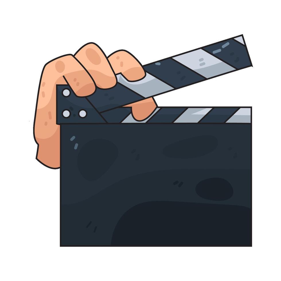Hand Holding Clapperboard vector