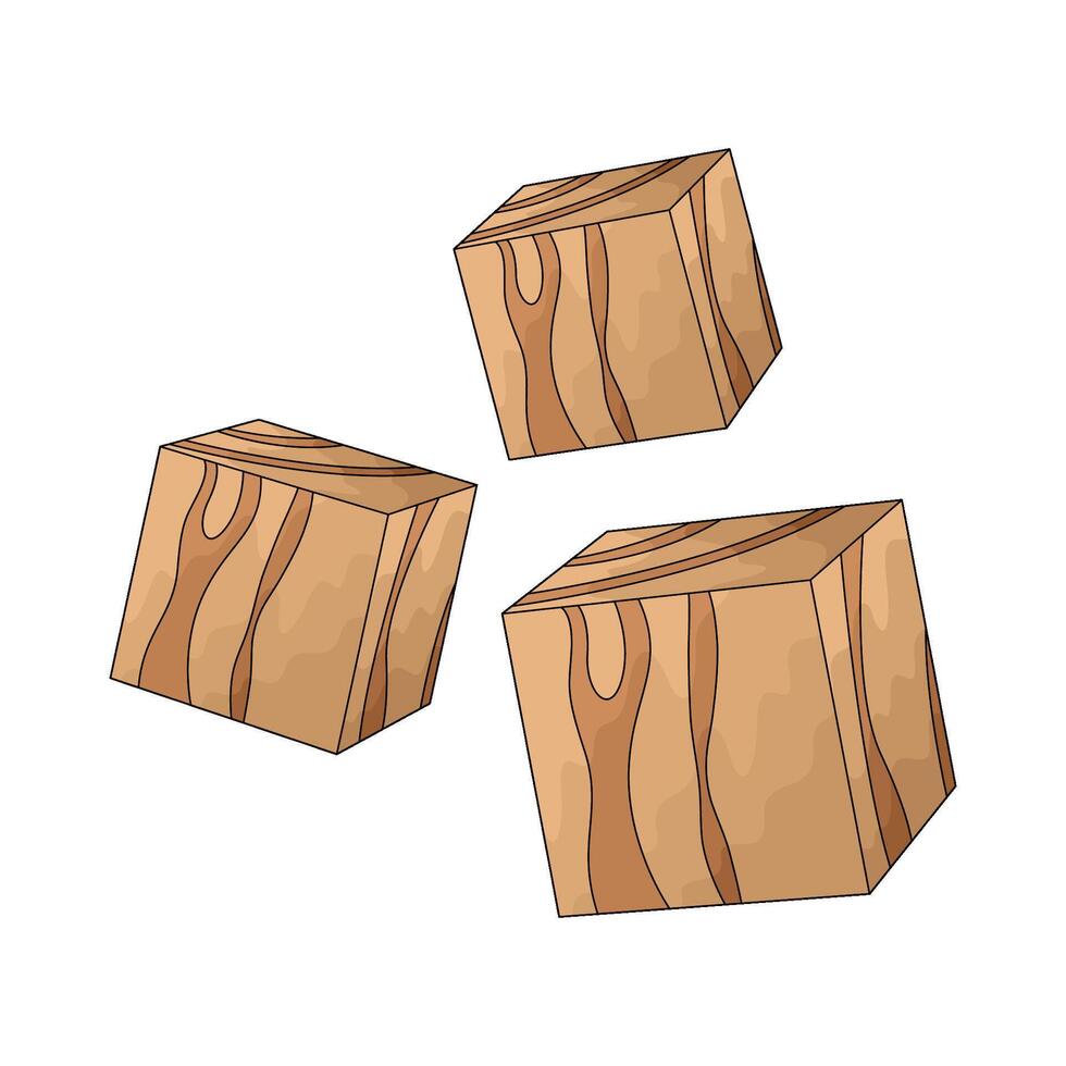 Wood Block Illustration vector