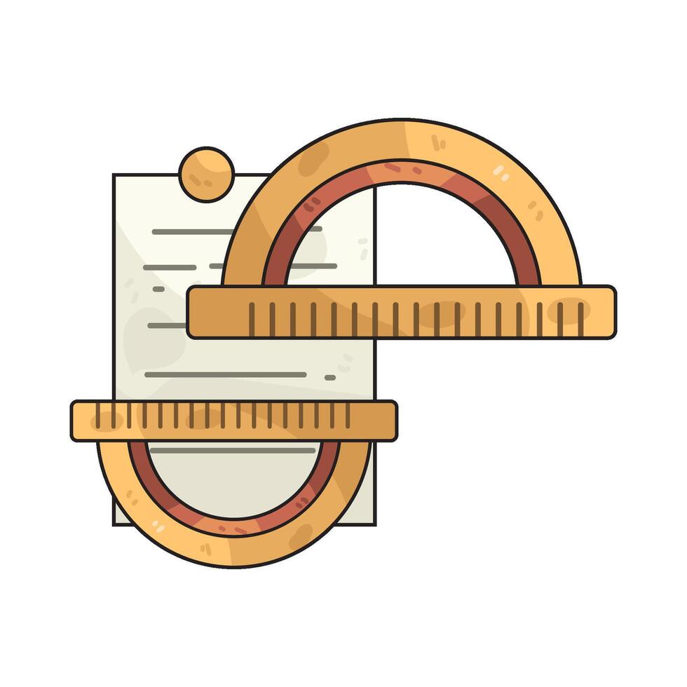 Protractor with paper vector