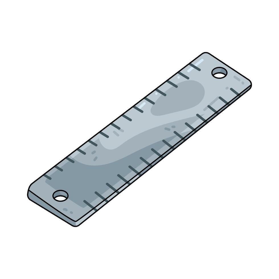 Illustration of metal ruler vector