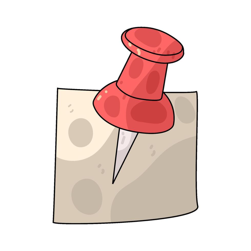 Illustration of Pushpin with paper vector