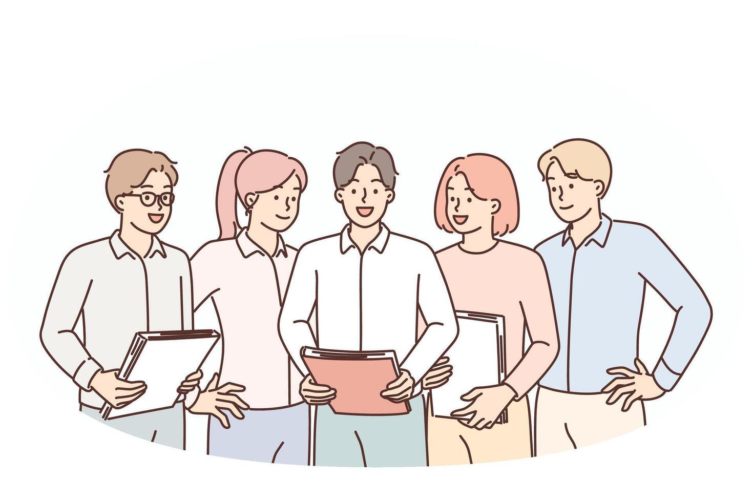 Team men and women working in corporate industry providing management and consulting services vector