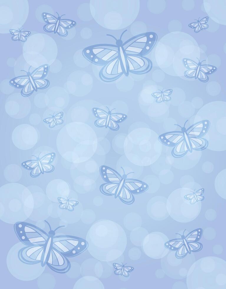 Blue Butterflies Floating on Dreamy Background vector