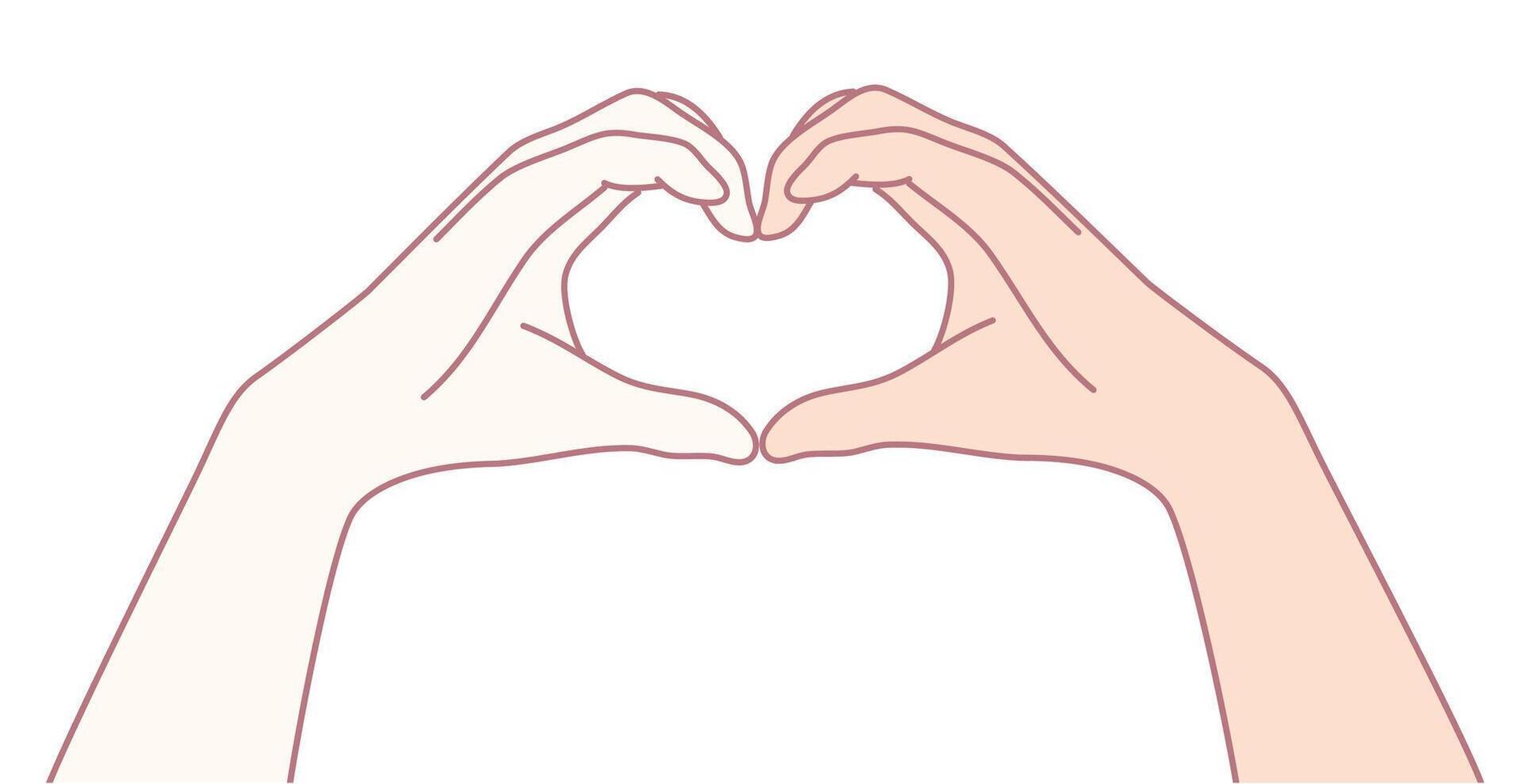 Hands Forming a Heart Shape Symbolizing Love and Unity, Expressing Affection and Warmth vector