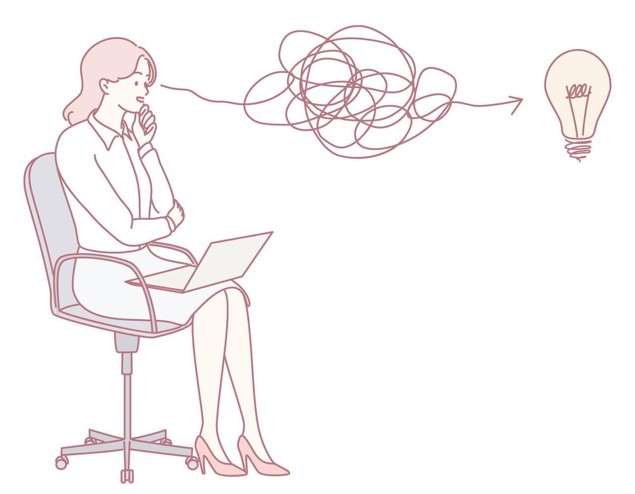 Woman brainstorming creative ideas vector