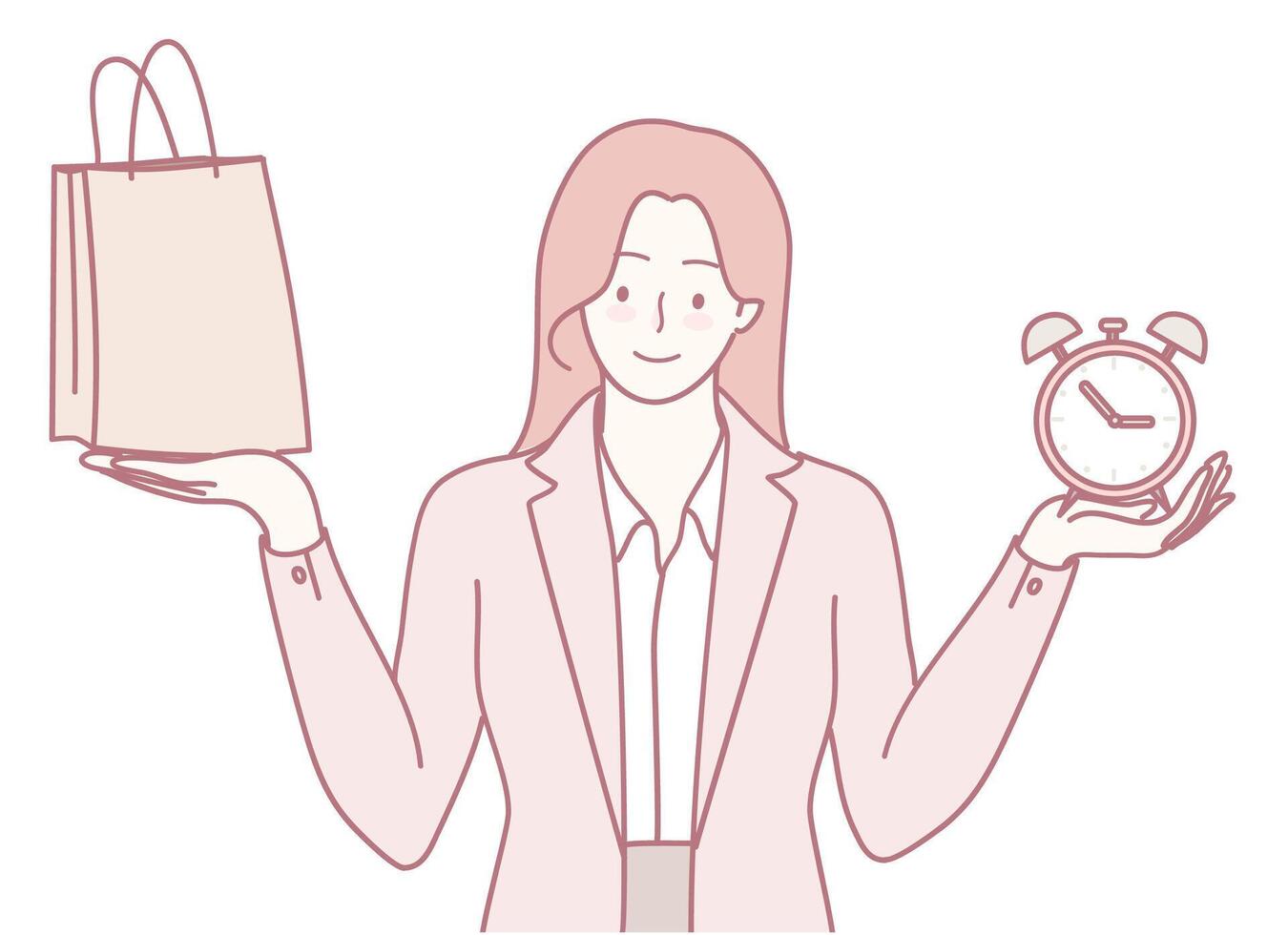 The Importance of Balancing Time Management and Shopping Habits for Busy Professionals vector