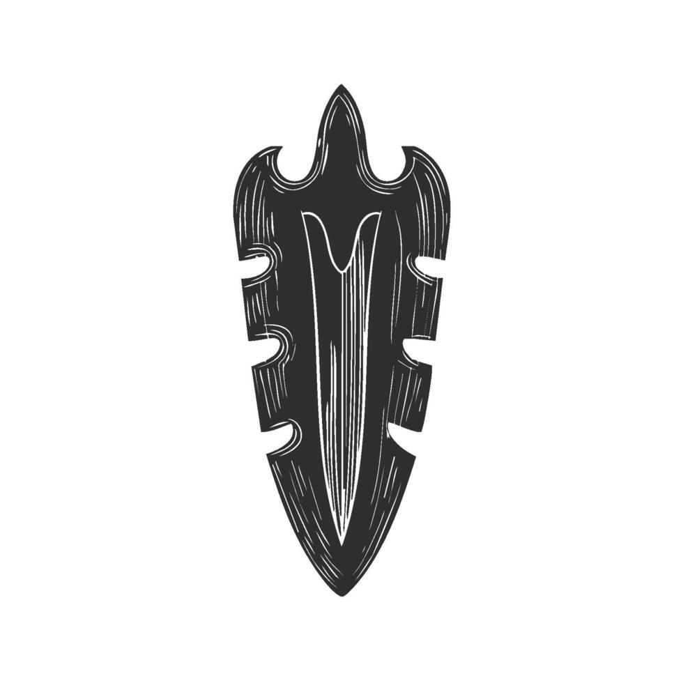 Arrowhead Silhouette Illustration. Symbol Of Ancient Hunting And Craftsmanship Isolated Illustration vector