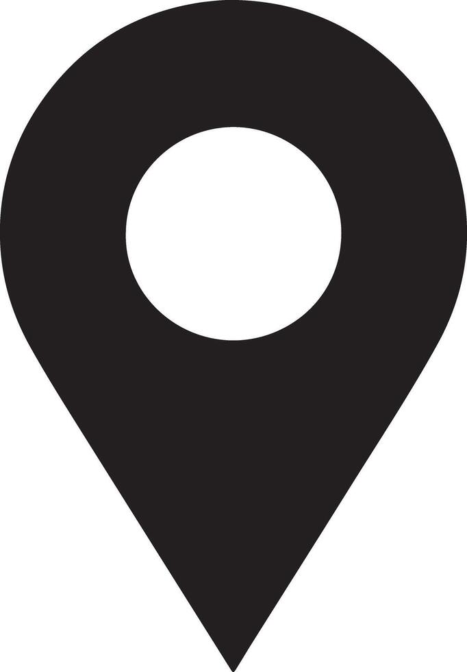 Simple Black Location Pin Icon A Minimalist GPS Marker for Navigation, Maps, and Digital Design Projects vector