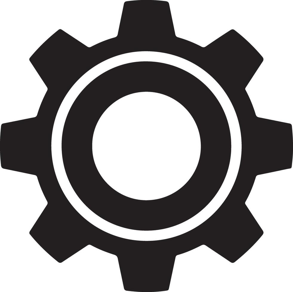 Sleek Black Gear Cog Rotating Seamlessly, Illustrating Industrial Strength and Precision Engineering, a Symbol of Power and Efficiency vector