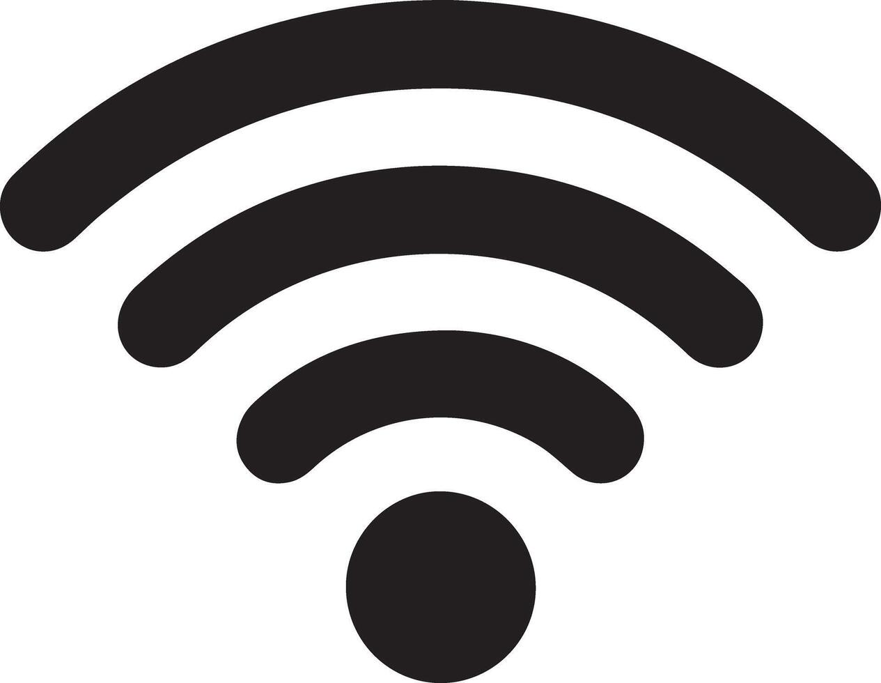 Strong Wifi Signal Icon A Bold Black Wireless Network Symbol for Digital Connectivity and Seamless Internet Access vector
