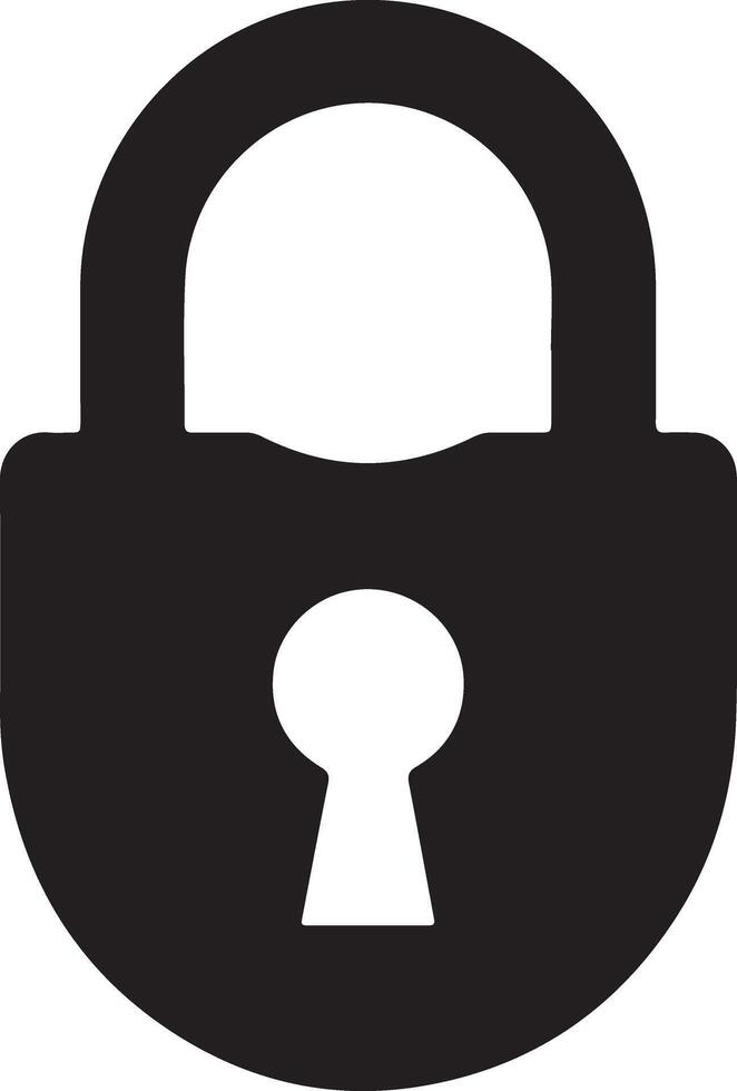 Secure Black Padlock Icon Symbol of Safety, Privacy, and Data Protection on White Background - Professional digital artwork with vibrant colors and detailed composition vector