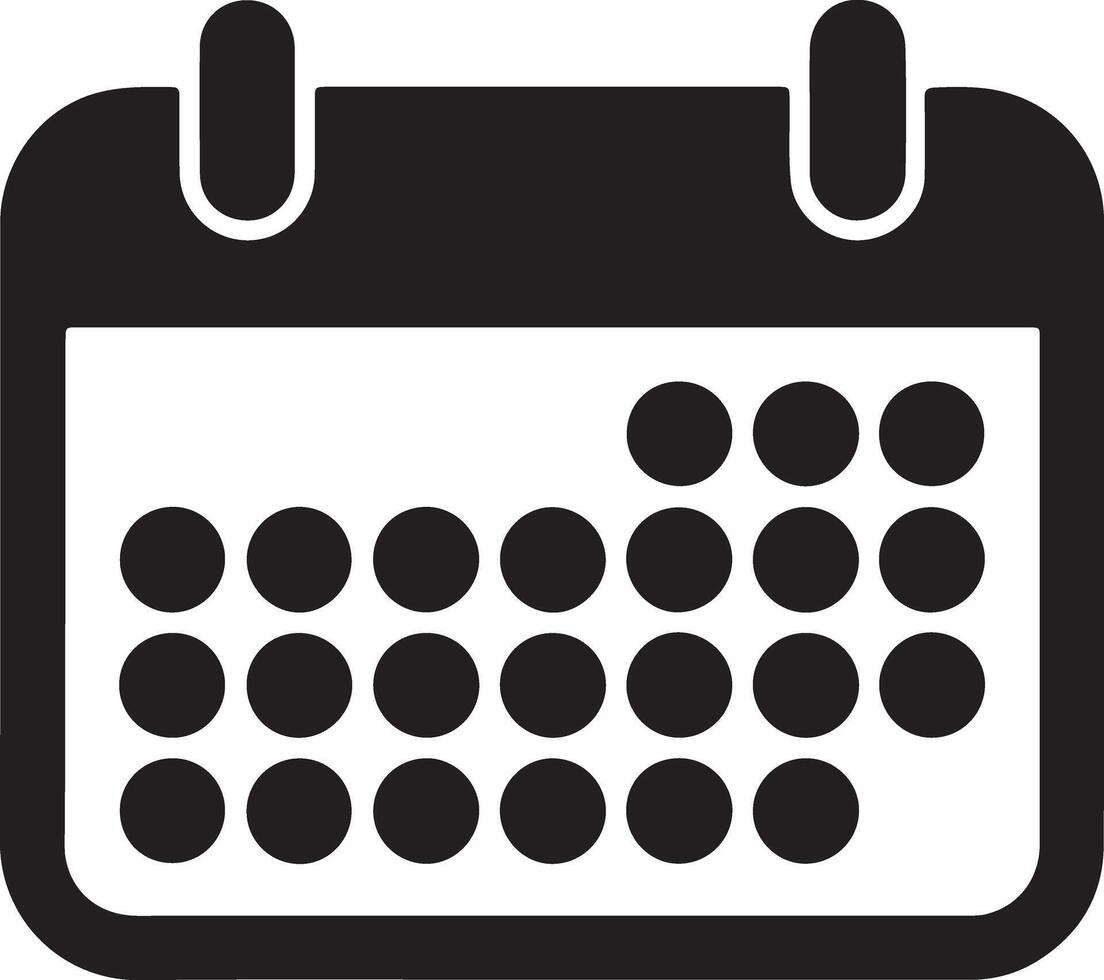 Simple Black and White Calendar Icon A Minimalist Design for Scheduling and Planning Events - Professional digital artwork with vibrant colors and detailed composition vector