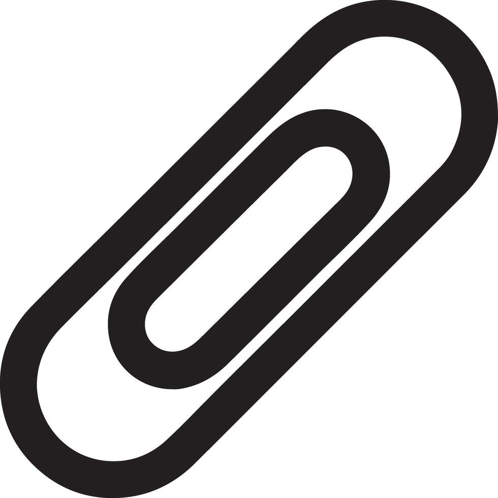 Stylish Black Paperclip Icon A Simple, Elegant Graphic Design Element for Documents, Websites, and Branding vector