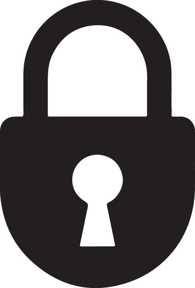 Secure Black Padlock Icon A Symbol of Safety, Privacy, and Data Protection in a Digital World vector